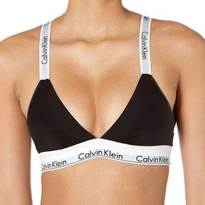Calvin Klein Modern Cotton 2 Way Convertible Straps Unlined Bralette Black New